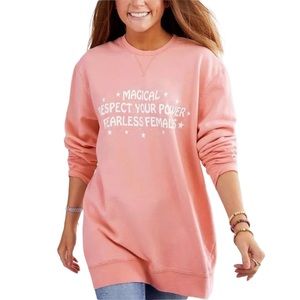 AMERICAN HIGHWAY woman's small S Magical Fearless Female oversized sweatshirt